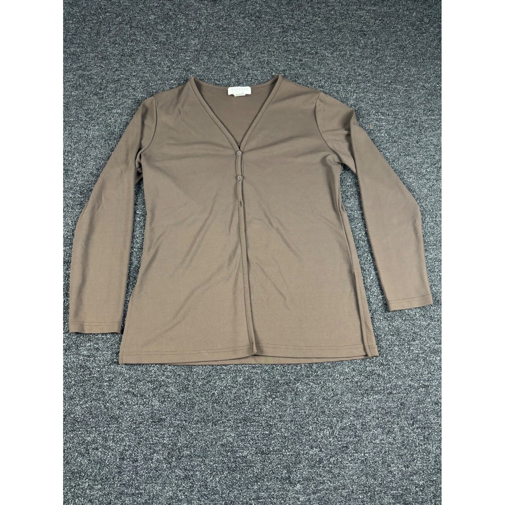 Express‎ Tricot Brown Button Front V Neck Long Sleeve Cardigan Top M